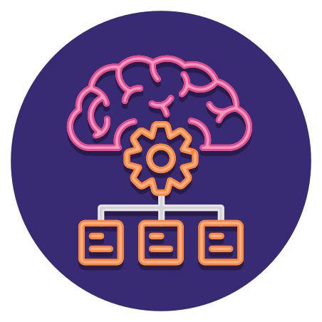 Deep Learning icon in Flaticons Flat Circular Style