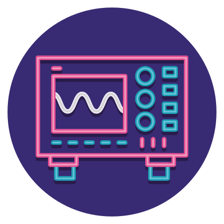 Oscilloscope icon in Flaticons Flat Circular Style