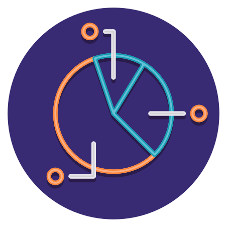 Pie Chart icon in Flaticons Flat Circular Style