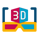 external 3d-glasses-video-production-flaticons-flat-flat-icons-2 icon