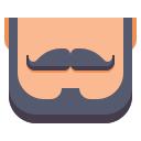 external mustache-with-beard-anatomy-flaticons-flat-flat-icons icon