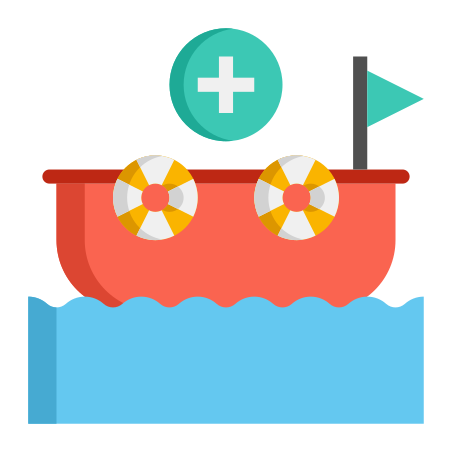 Rescue Boat icon in Flaticons Flat Style