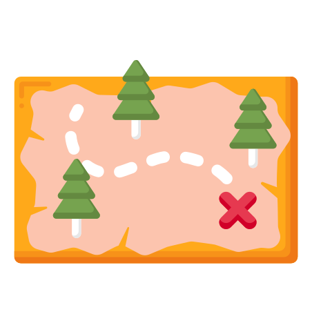 Treasure Map icon in Flaticons Flat Style