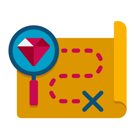 Treasure Map icon in Flaticons Flat Style