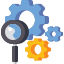 Blue gear with circular arrows icon representing Website Designing Course