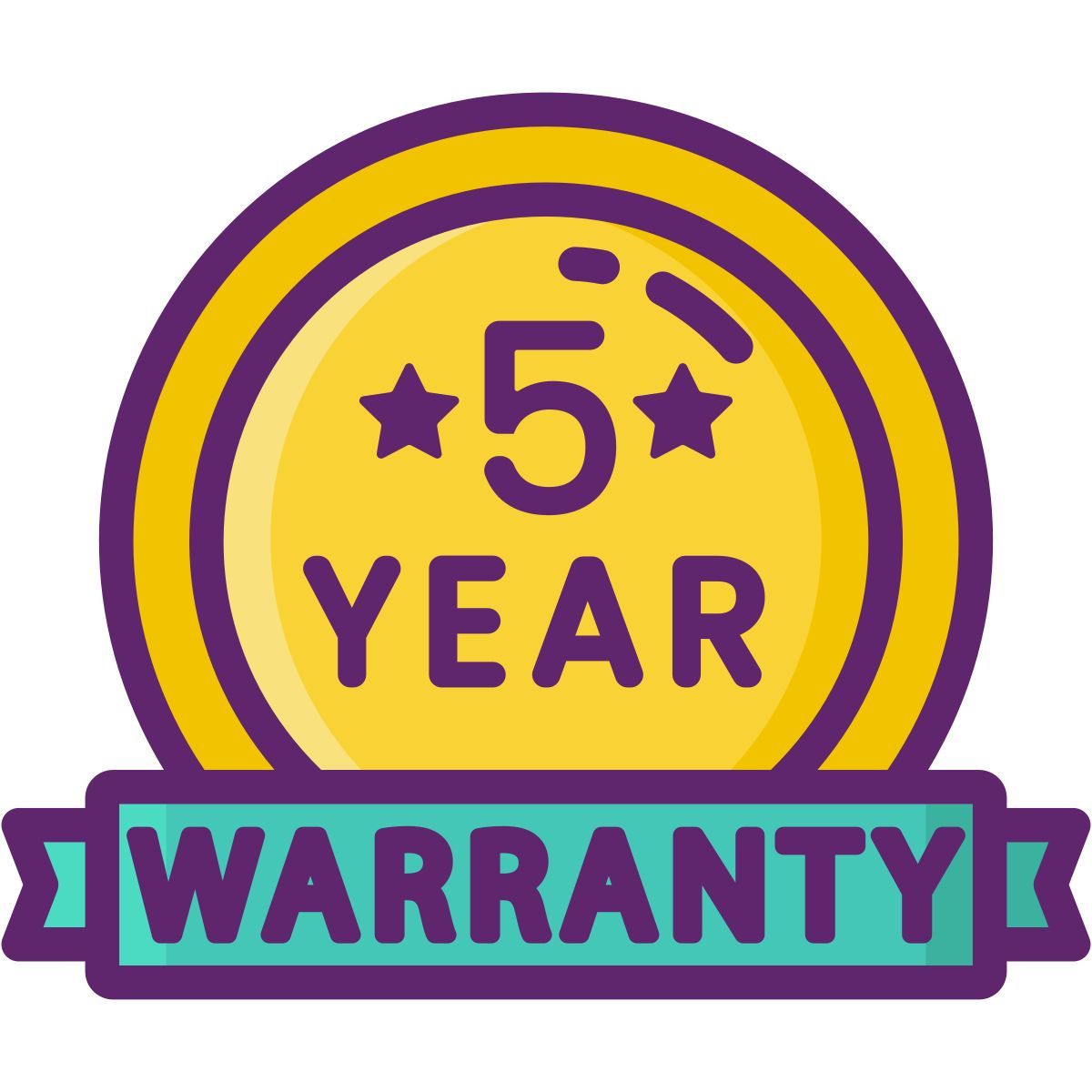 5 year warranty icon