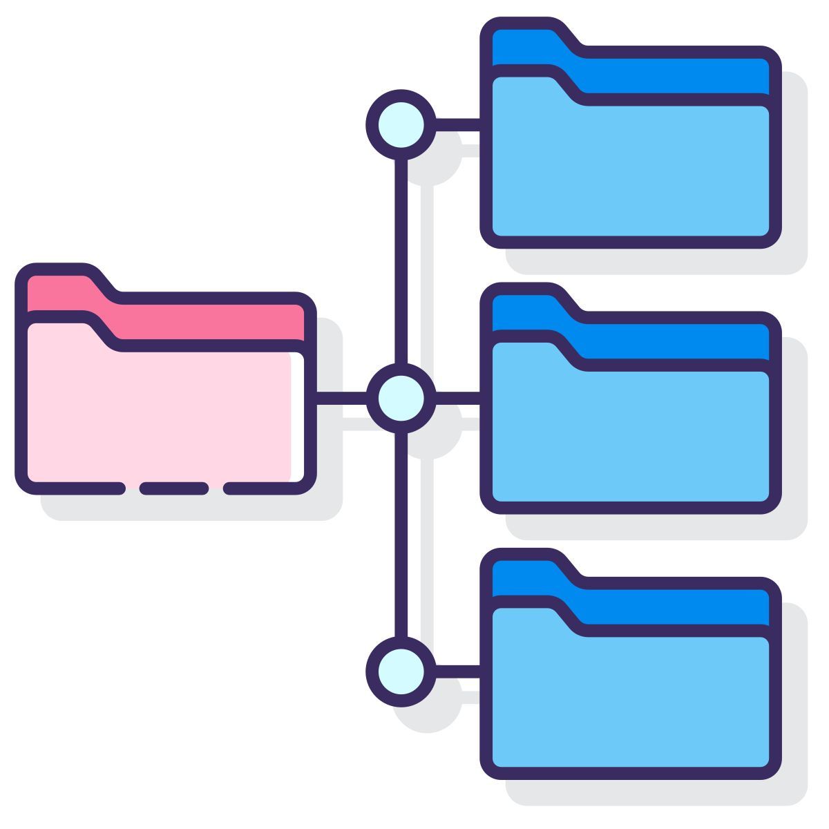 réseau de dossiers icon