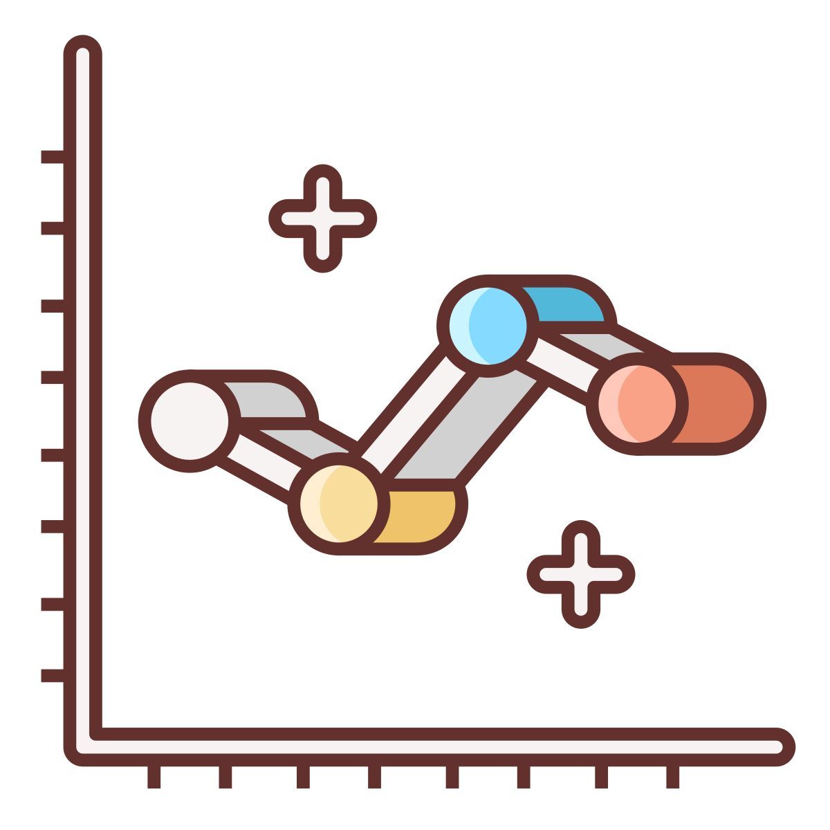 graphique linéaire icon