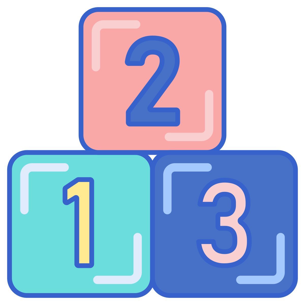 cube numbers icon
