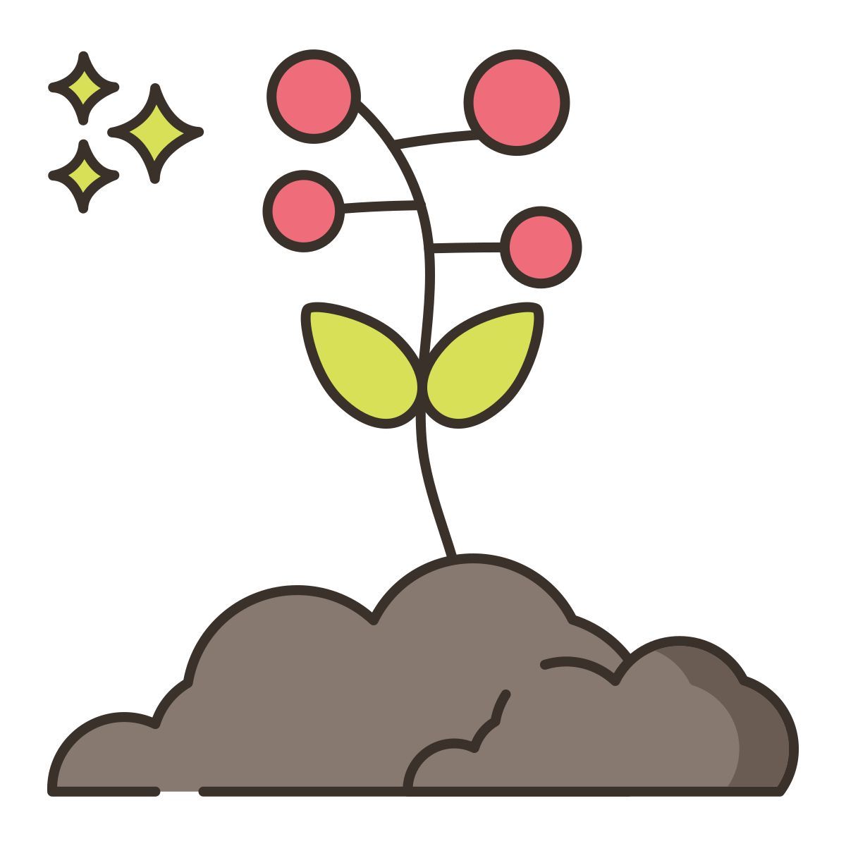 pianta sotto il sole icon
