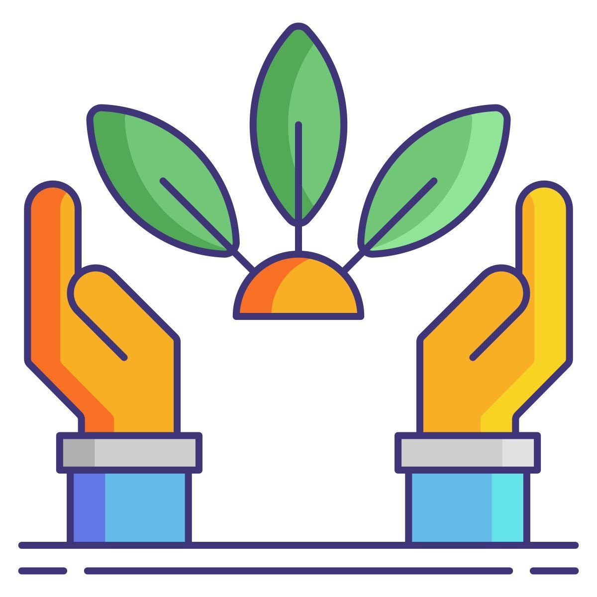 planta sob sol icon