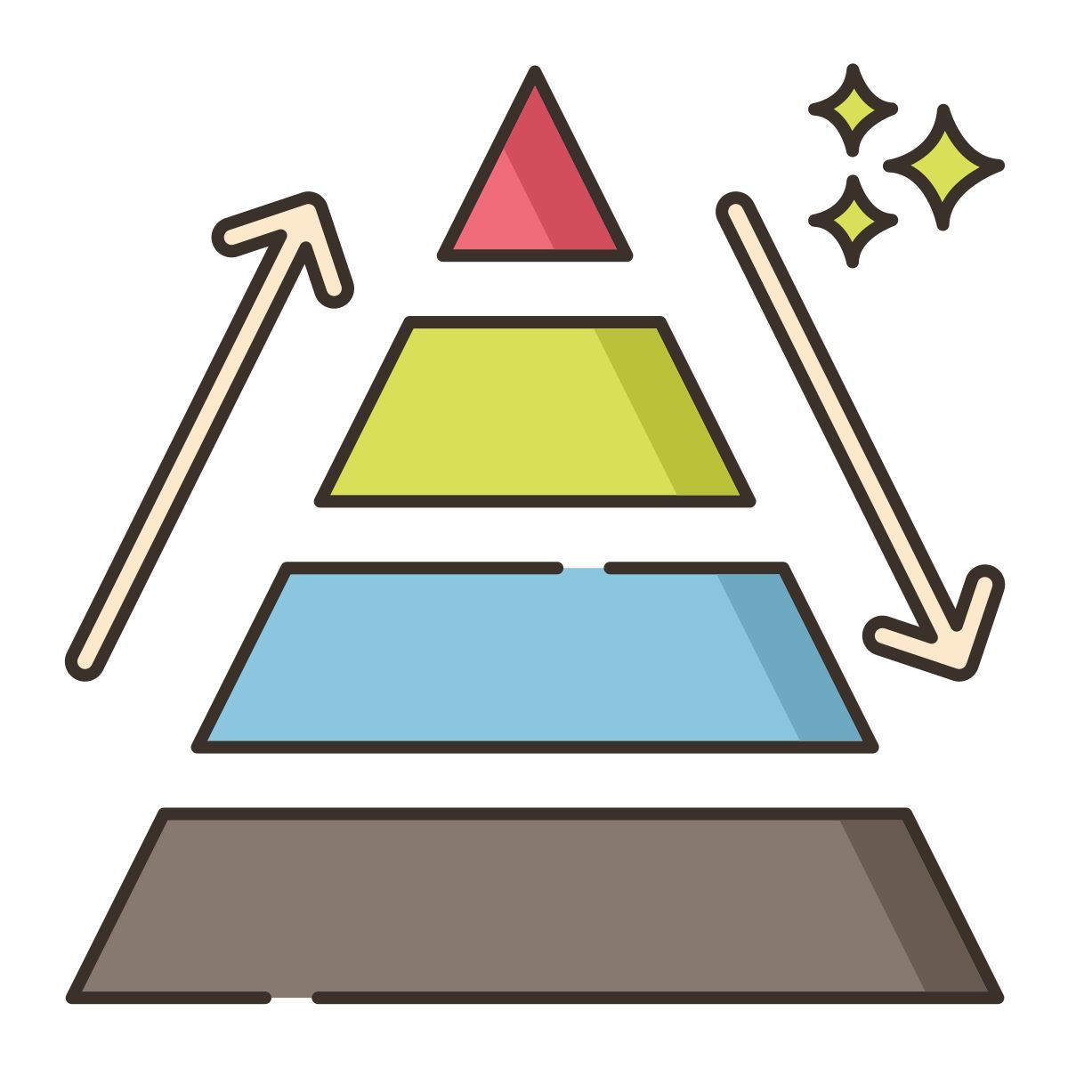gráfico de pirâmide icon