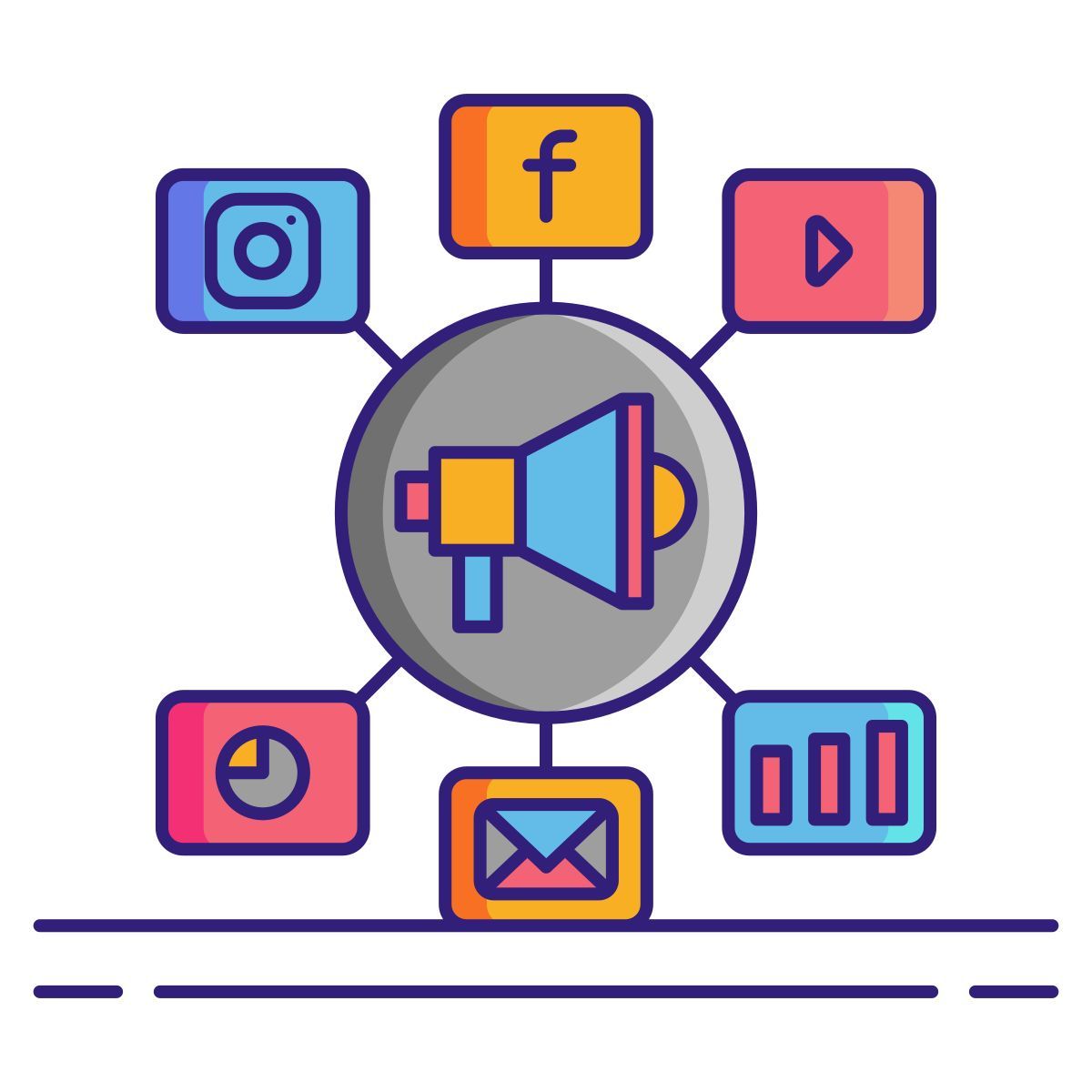 marketing des médias sociaux icon