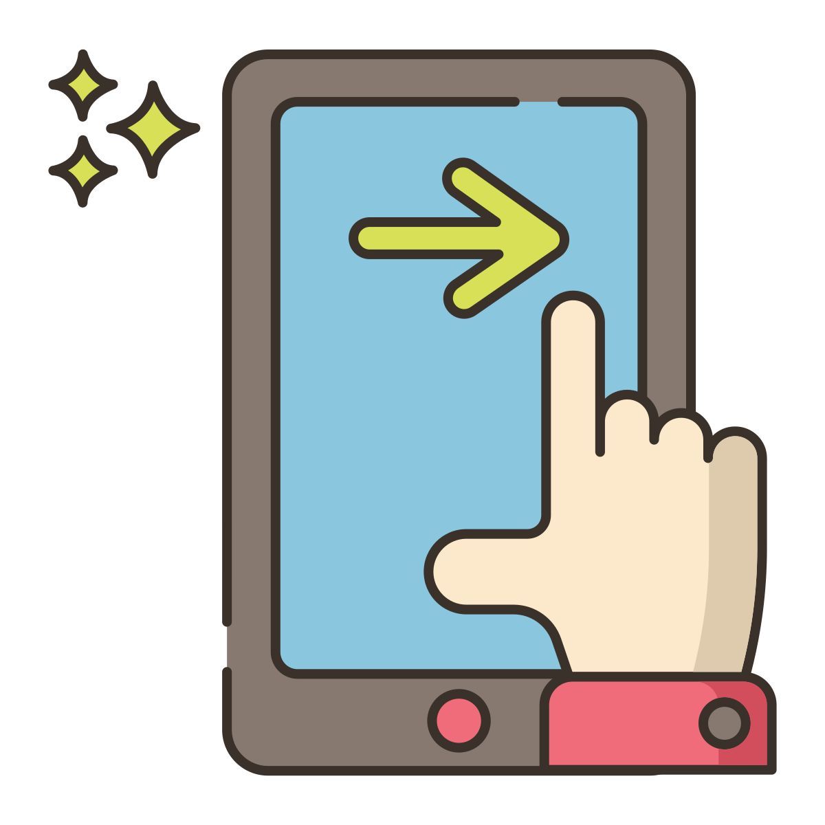 右にスワイプ icon