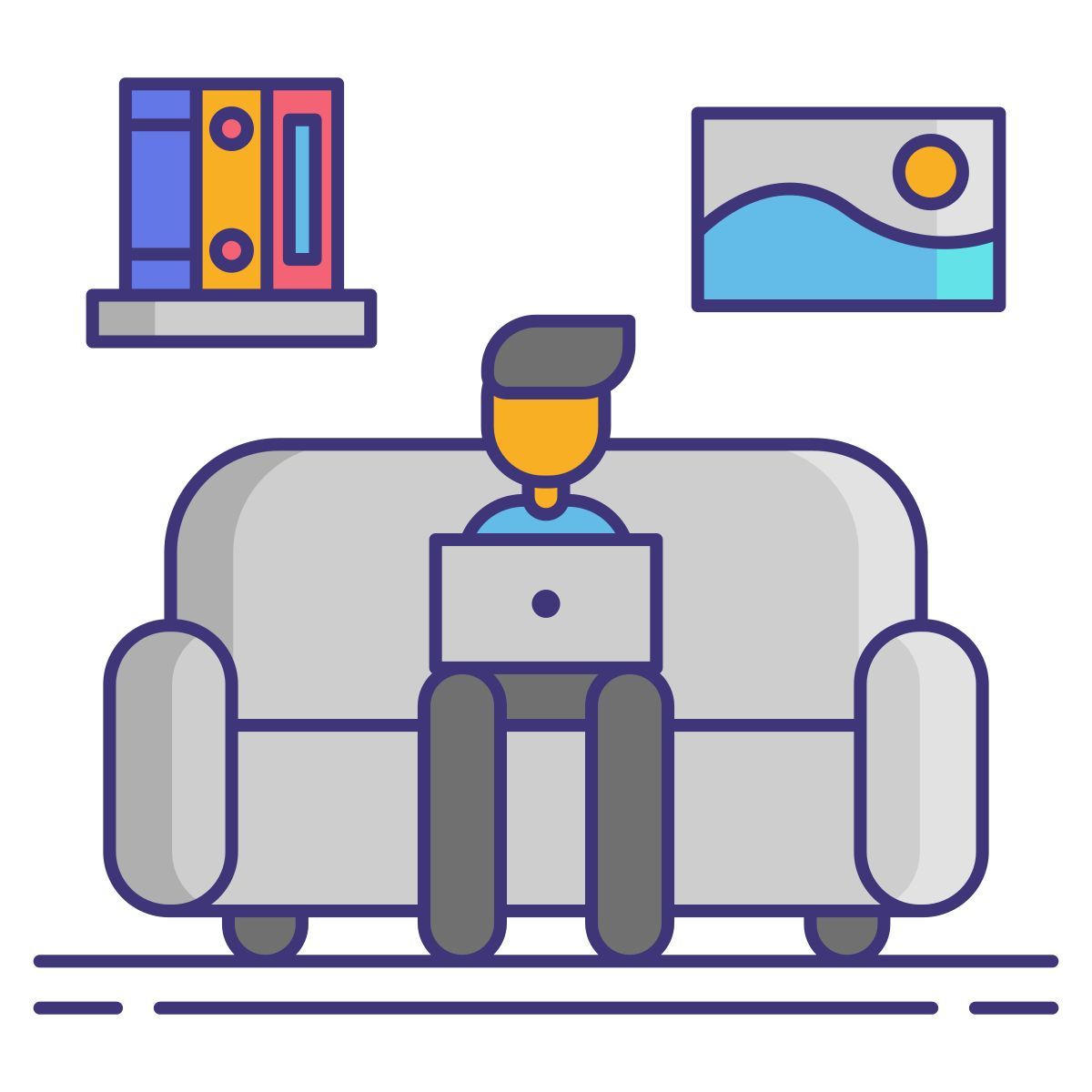 von zu hause aus arbeiten icon
