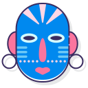 external african-mask-museum-flaticons-lineal-color-flat-icons-3 icon