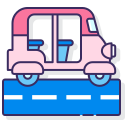 external auto-ricksaw-transportation-flaticons-lineal-color-flat-icons icon