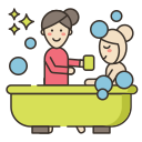 external bathing-in-home-service-flaticons-lineal-color-flat-icons icon