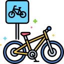 external bicycle-parking-personal-transportation-flaticons-lineal-color-flat-icons icon