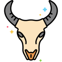 external bull-skull-in-the-wild-flaticons-lineal-color-flat-icons icon