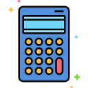 external calculator-office-and-office-supplies-flaticons-lineal-color-flat-icons-3 icon