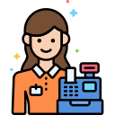 external cashier-professions-flaticons-lineal-color-flat-icons icon