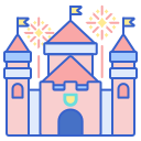 external castle-theme-park-flaticons-lineal-color-flat-icons icon