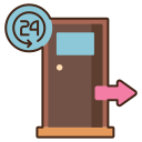 external check-out-hospitality-services-flaticons-lineal-color-flat-icons icon