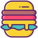 external cheese-burger-street-food-flaticons-lineal-color-flat-icons icon