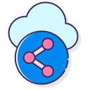 external cloud-sharing-work-from-home-flaticons-lineal-color-flat-icons-3 icon