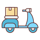 external delivery-bike-logistics-flaticons-lineal-color-flat-icons icon