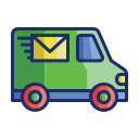 external delivery-van-postal-service-flaticons-lineal-color-flat-icons-2 icon