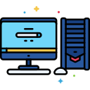external desktop-computer-devices-flaticons-lineal-color-flat-icons icon