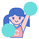 external female-cheerleader-america-football-flaticons-lineal-color-flat-icons icon