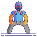external football-player-american-football-flaticons-lineal-color-flat-icons icon