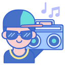 external hip-hop-night-club-flaticons-lineal-color-flat-icons icon