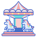 external merry-go-round-theme-park-flaticons-lineal-color-flat-icons icon