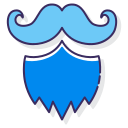 external mustache-with-beard-anatomy-flaticons-lineal-color-flat-icons-3 icon