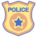external police-badge-police-flaticons-lineal-color-flat-icons-3 icon