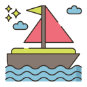 external sailing-boat-travel-agency-flaticons-lineal-color-flat-icons icon