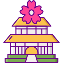 external temple-sakura-festival-flaticons-lineal-color-flat-icons icon