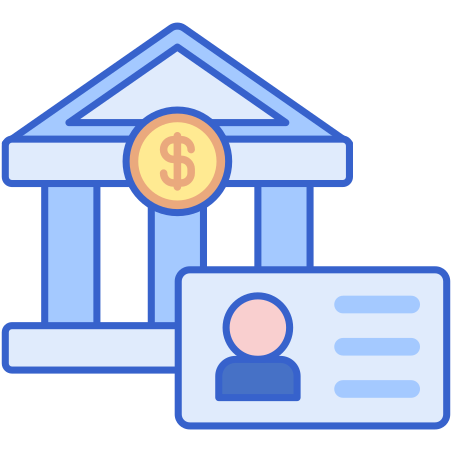 Bank Account icon in Flaticons Lineal Color Style