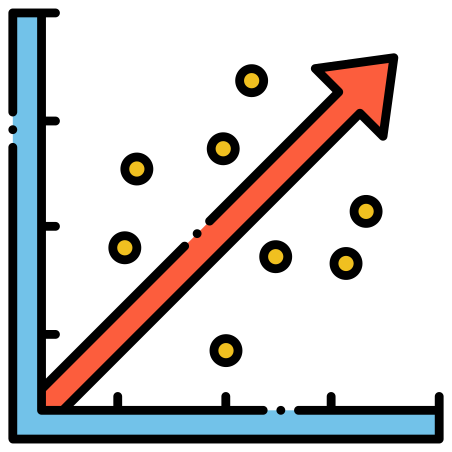 Linear Regression icon in Flaticons Lineal Color Style