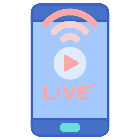 Live Streaming icon in Flaticons Lineal Color Style