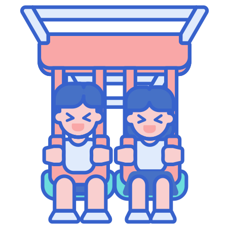 Roller Coaster icon in Flaticons Lineal Color Style