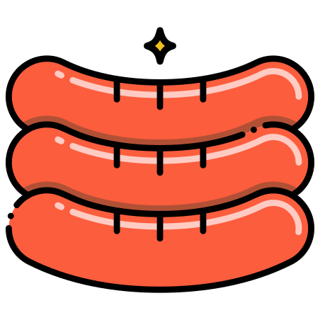 Sausage icon in Flaticons Lineal Color Style