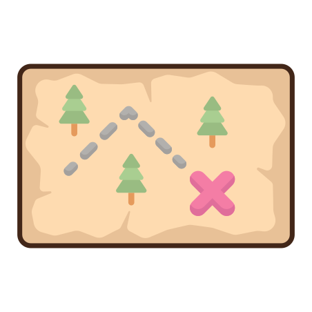 Treasure Map icon in Flaticons Lineal Color Style