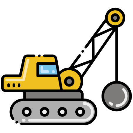 Wrecking Ball icon in Flaticons Lineal Color Style