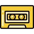external cassette-hipster-bright-fill-freebicons-juicy-fish icon