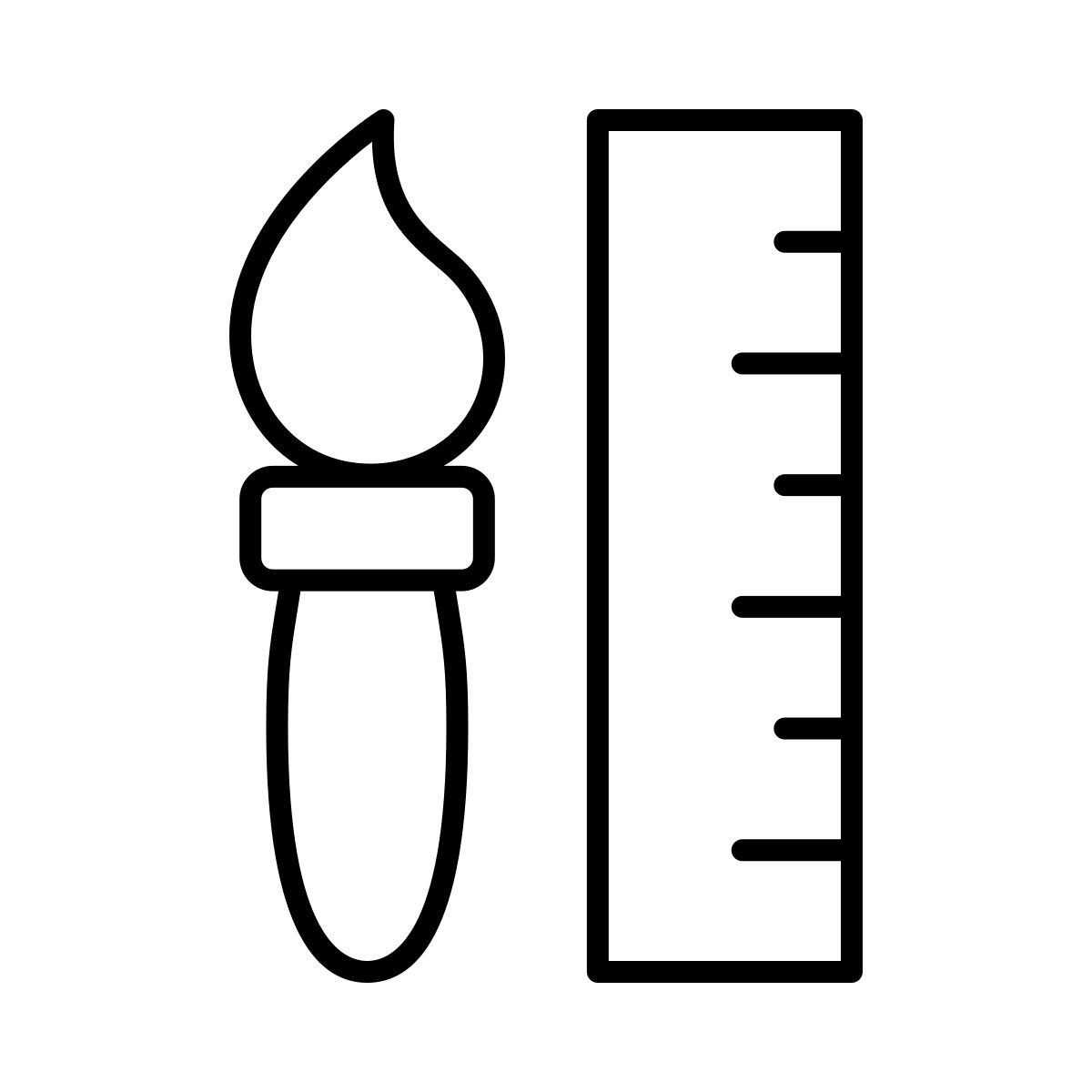 brush and ruler icon